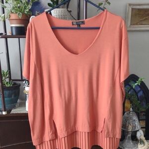 DG2 by Diane Gilman Coral V-Neck Blouse